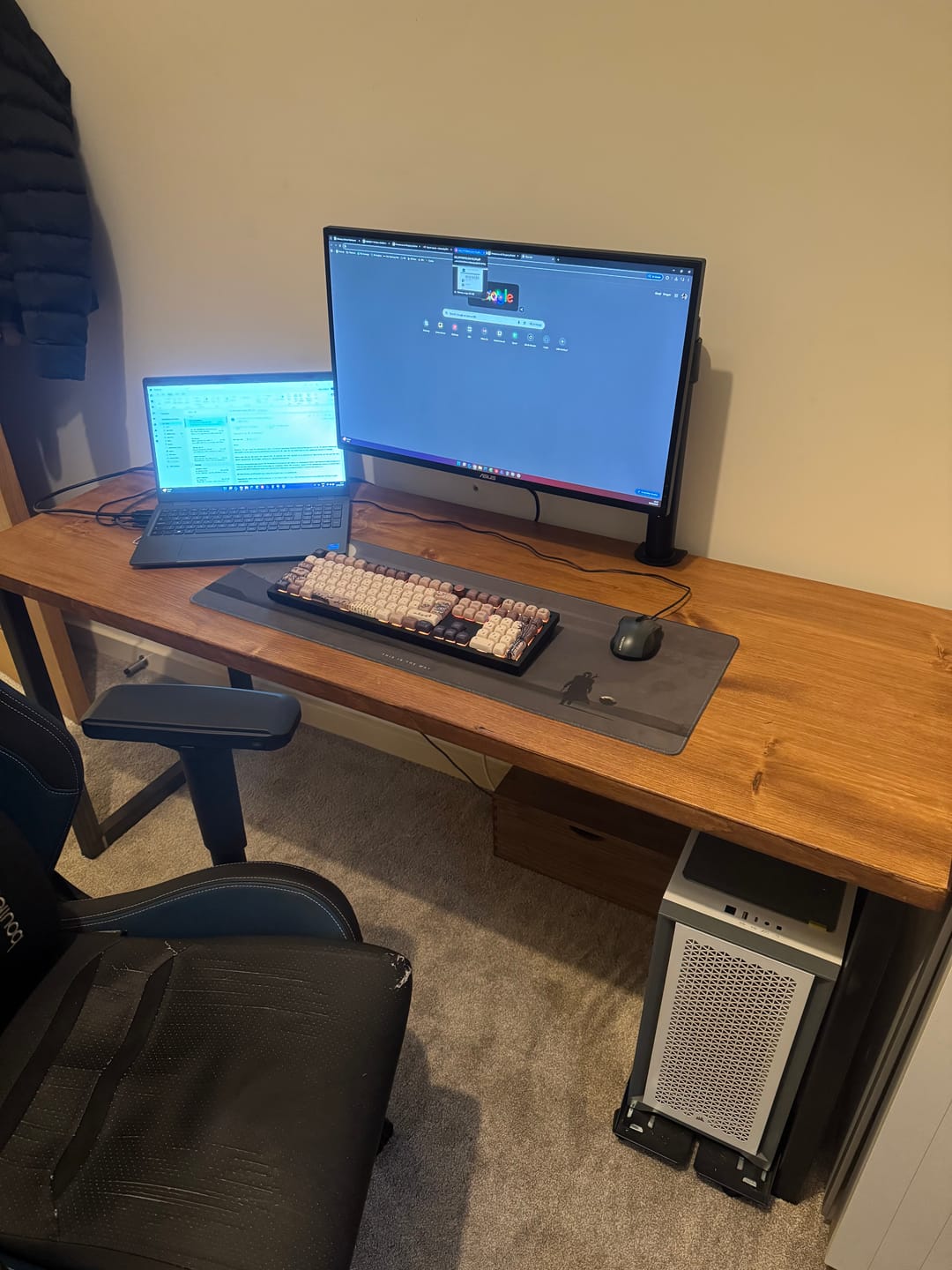 Customer photo review of Rustic Industrial Desk