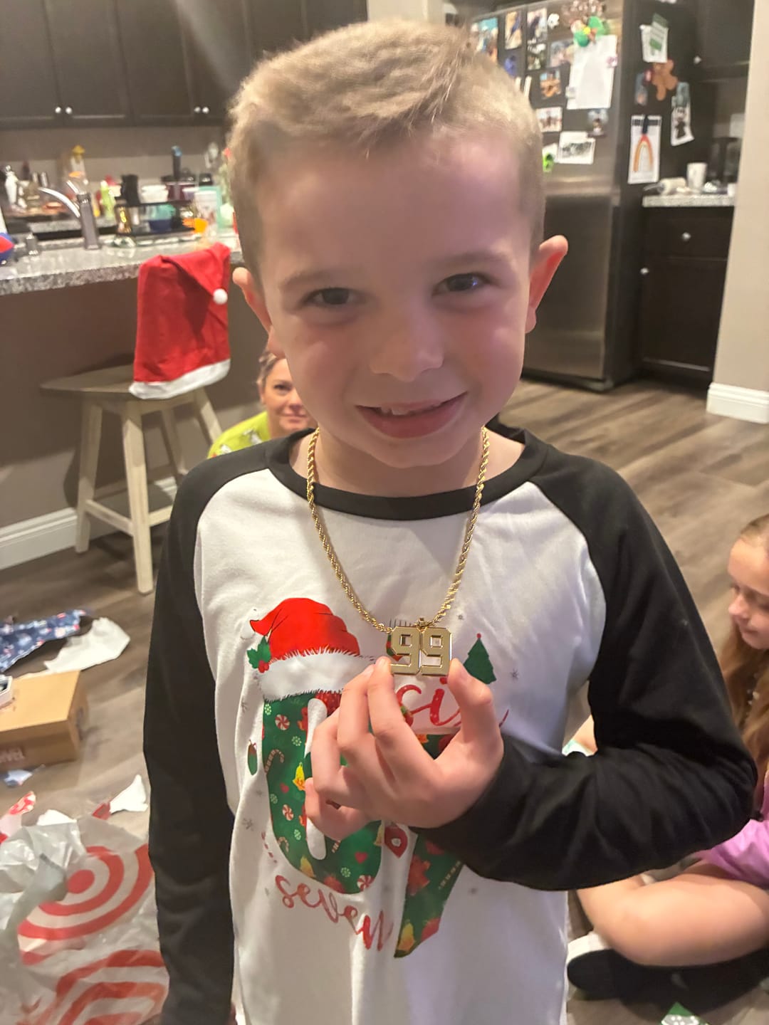 Customer photo review of Signature Jersey Number Pendant 18K Plated Gold