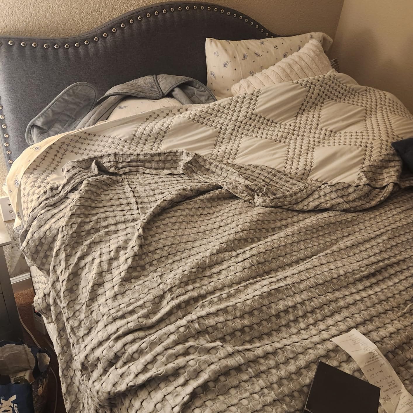 Customer photo review of Breeze Waffle Blanket