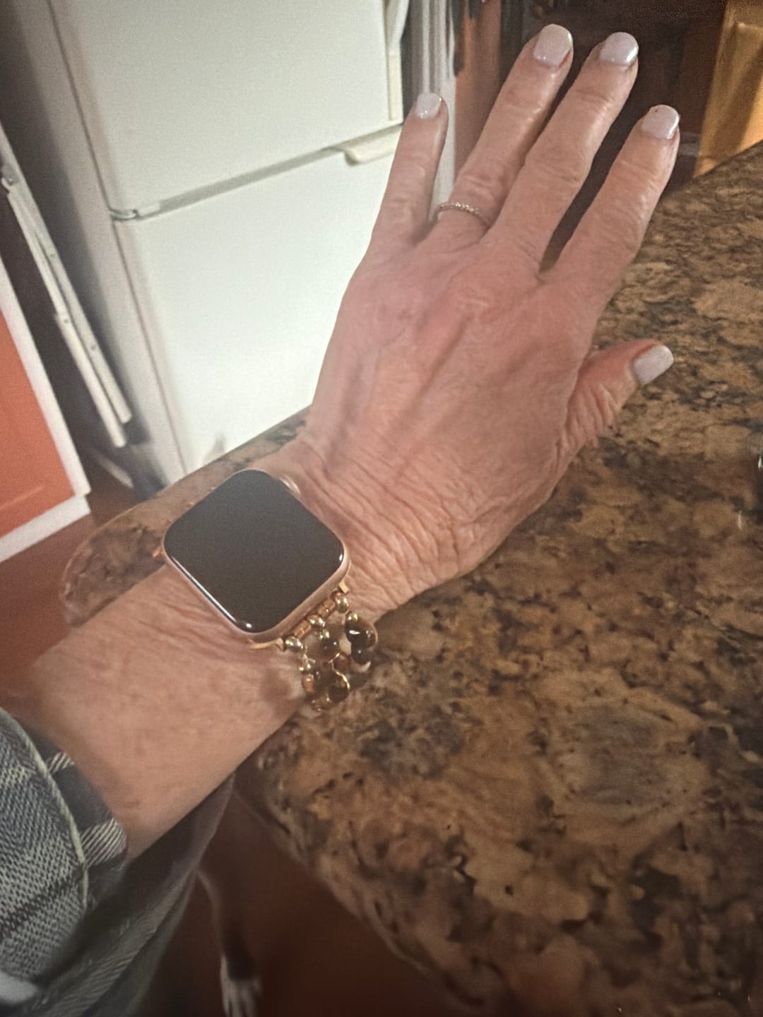 Customer photo review of Autumn Ember Stretch Apple Watch Strap