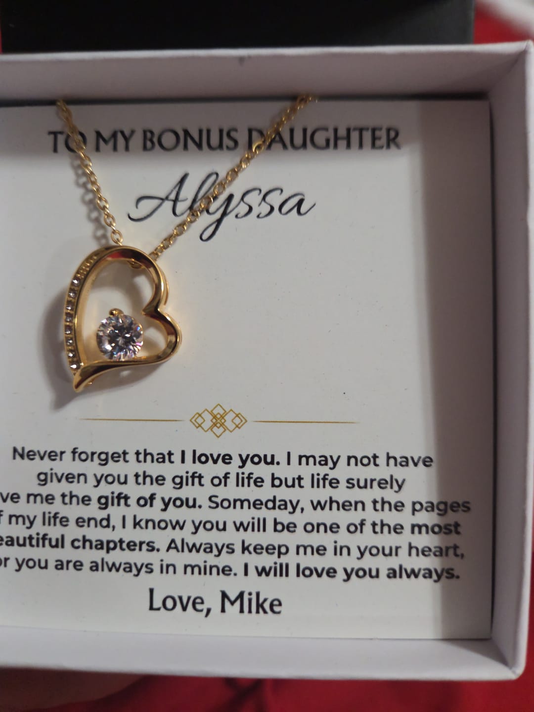 Customer photo review of To My Bonus Daughter - Personalized Forever Love Gift Set - SS558V2