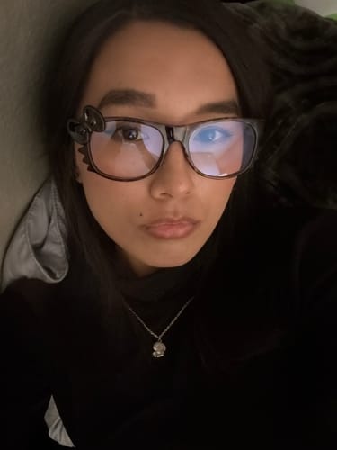 Customer photo review of Kitten Eyeglasses