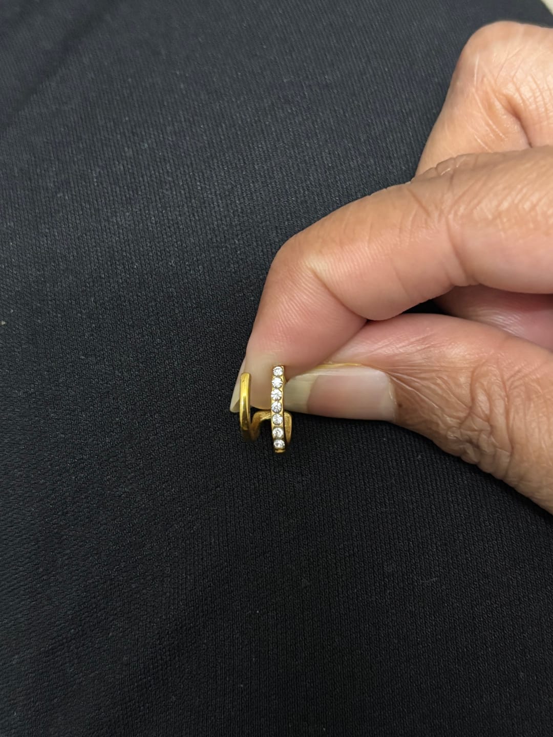 Customer photo review of Crystal Curve Earrings