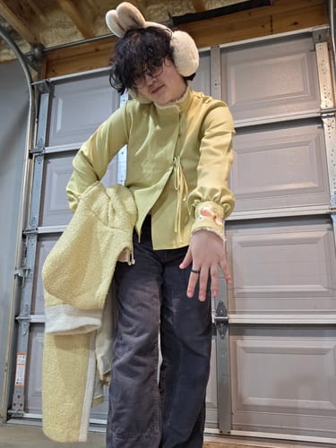 Customer photo review of Tana 塔娜 Pagoda Spire Modern Tang Song Round Collar Coat & Pants Set
