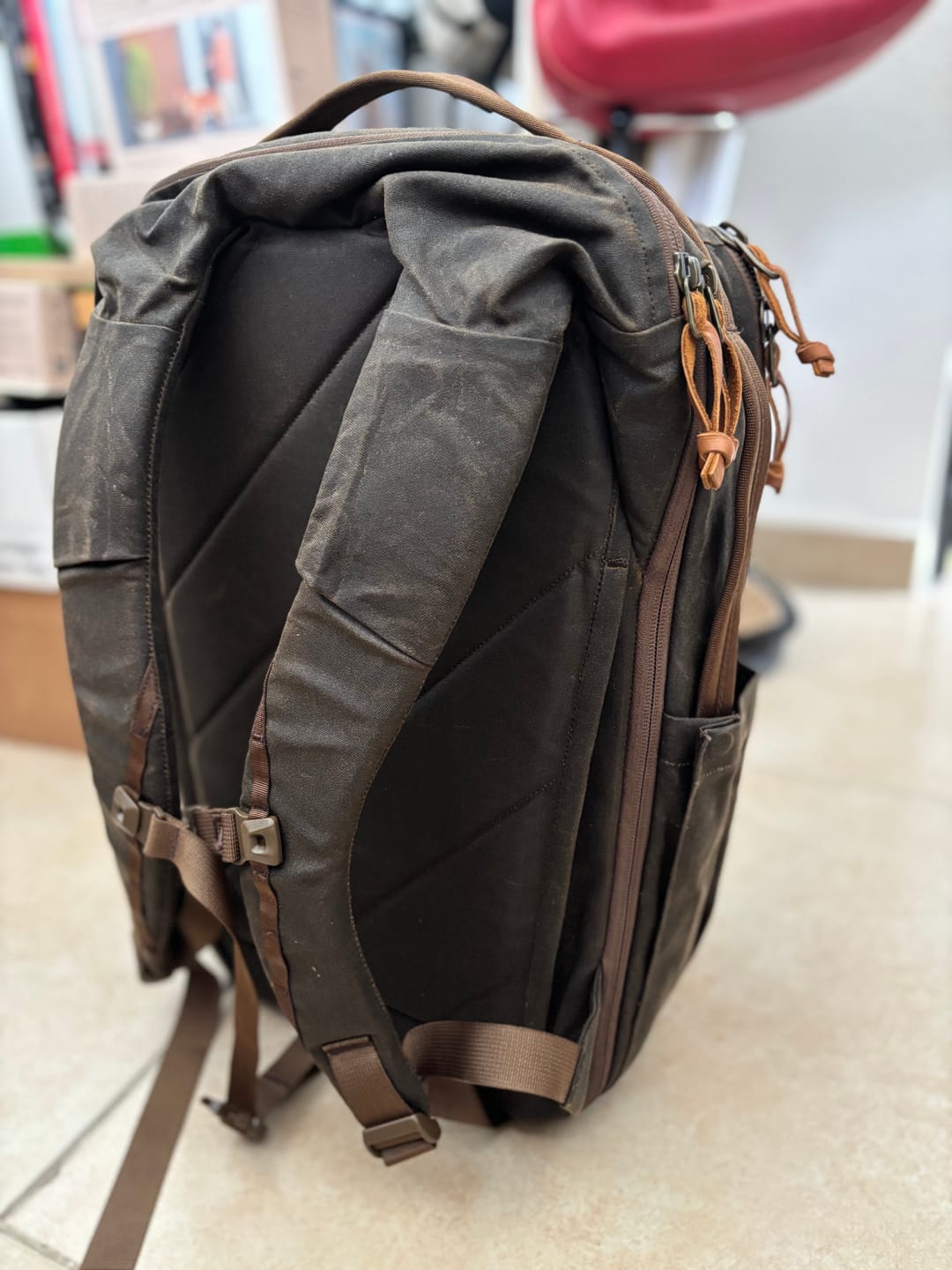 Customer photo review of CIVIC Travel Bag - Waxed Canvas