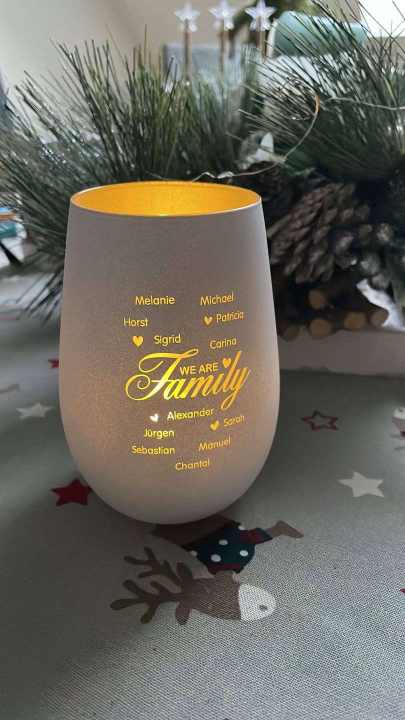 Customer photo review of We are Family - Familien-Windlicht