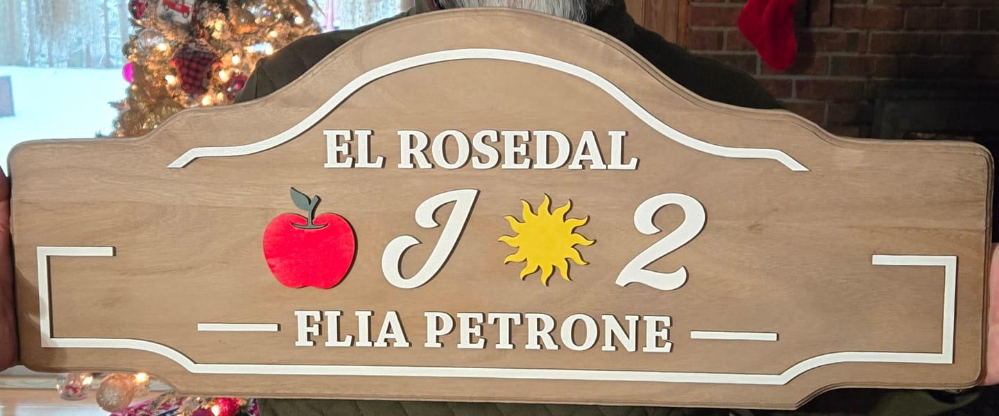 Customer photo review of Family Name & Address Wooden Sign