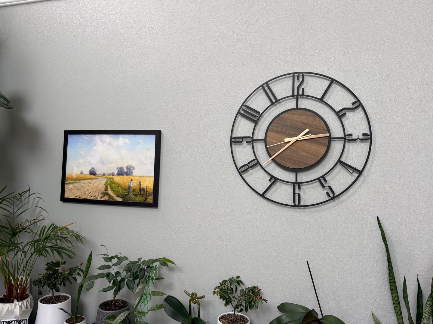 Customer photo review of Wood and Metal Wall Clock