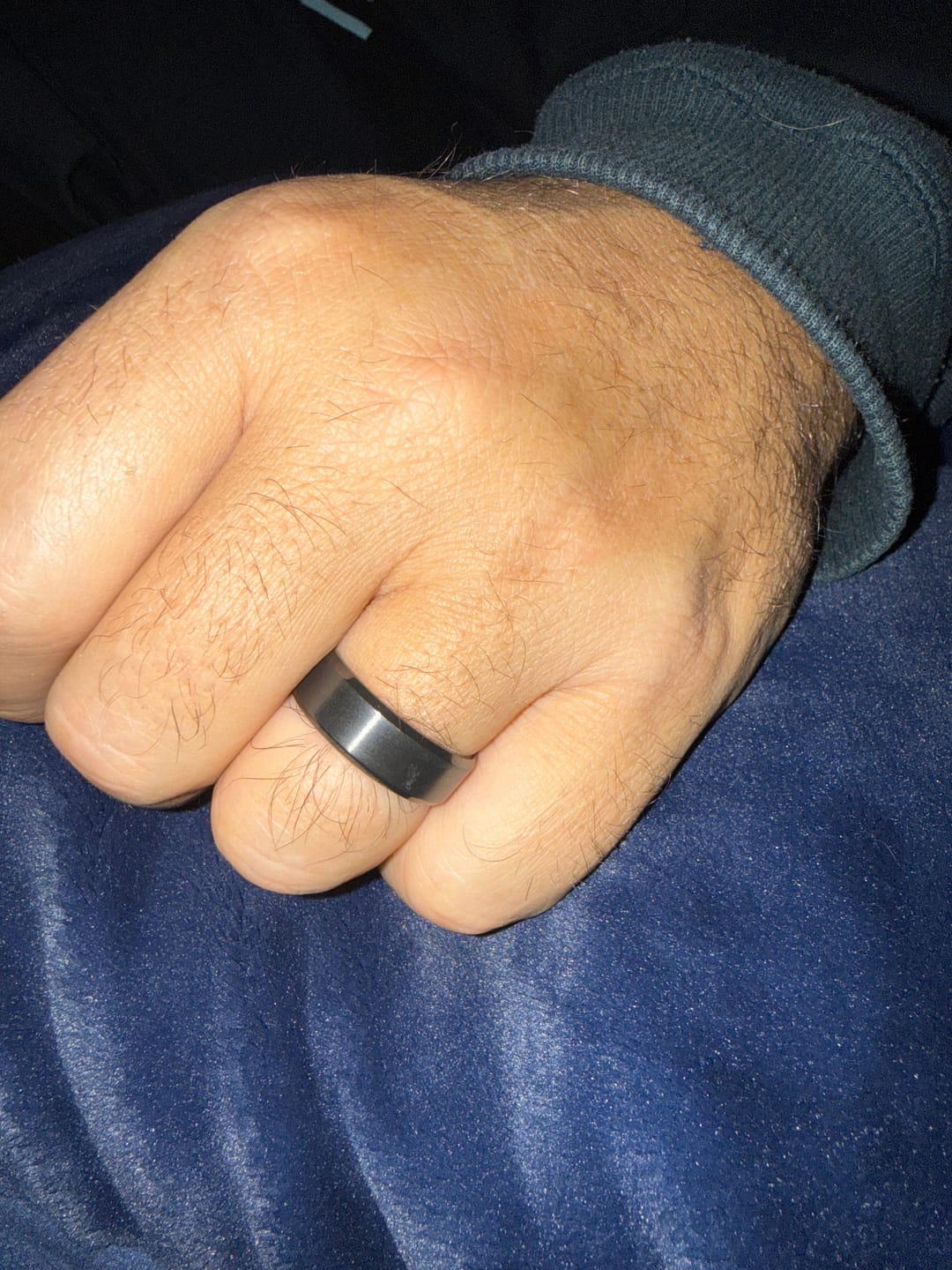 Customer photo review of ELYSIAN | Black Titanium Wedding Band – Brushed & Polished