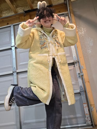 Customer photo review of Shishi Ruyi 柿柿如意 Persimmon Sceptre Modernized Ming Buzi Hooded Coat & Pants Set