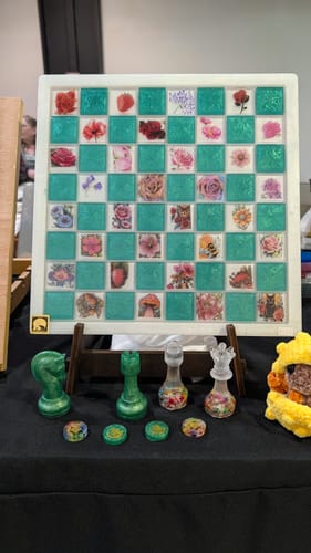 Customer photo review of 14.5x14.5x0.5" Medium Chess Board Silicone Mold With 1.5" Squares