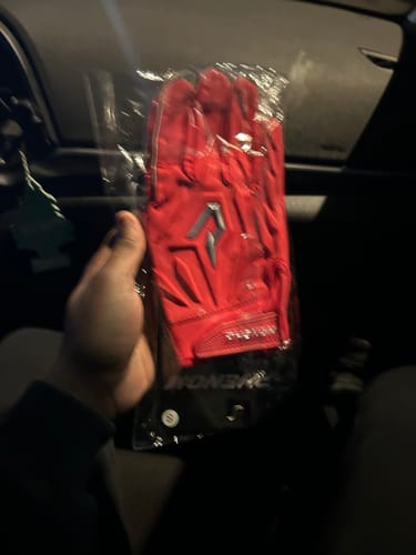 Customer photo review of Phenom Elite Quantum Fierce Adult Padded Football Gloves - Team Colors