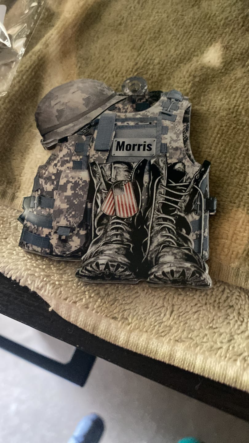 Customer photo review of Military Uniform - Boots & Hat - Personalized Flat Acrylic Ornament