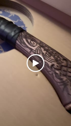 Customer video review of Real Leviathan axe with Glow-in-the-Dark Runes