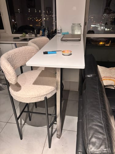 Customer photo review of LARS - Lot de 2 tabourets de bar en métal et bouclettes blanches