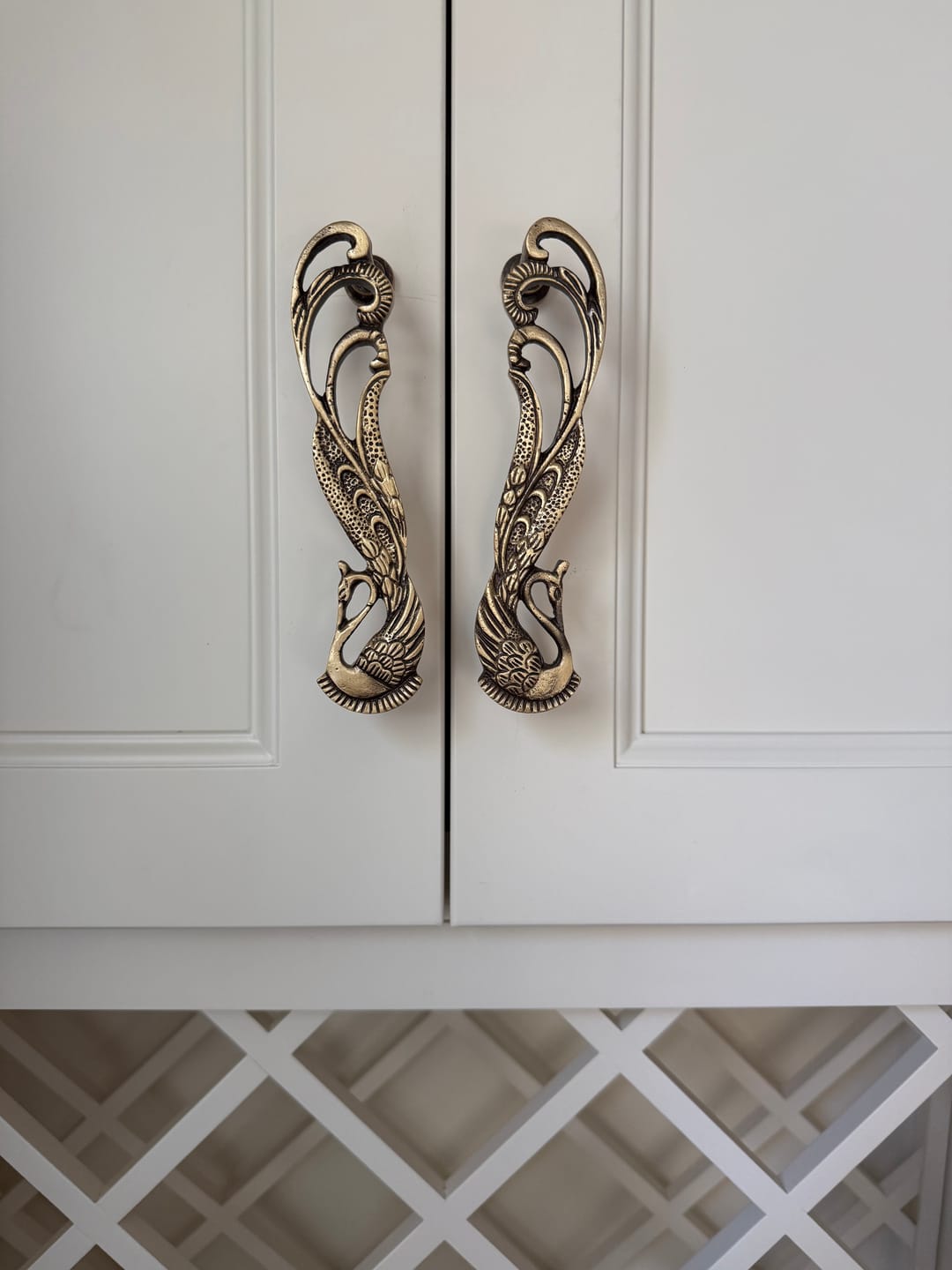 Customer photo review of Brass Peacock Door handle - Antique Brass