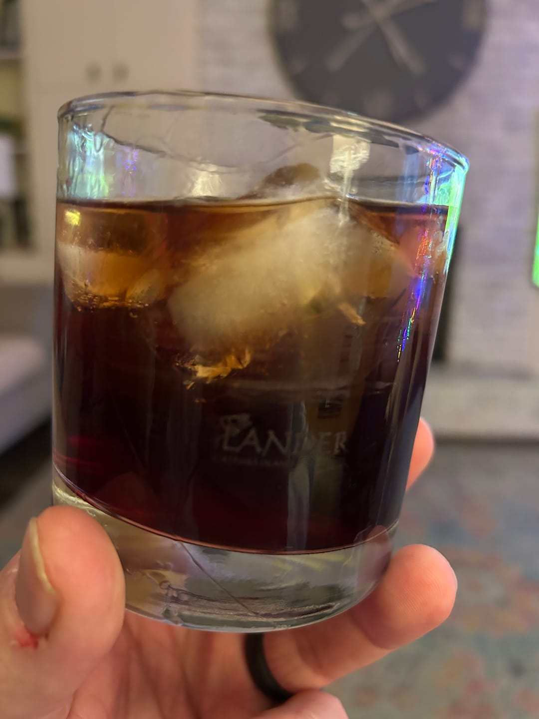 Customer photo review of Custom Side Engraved Bar Glass