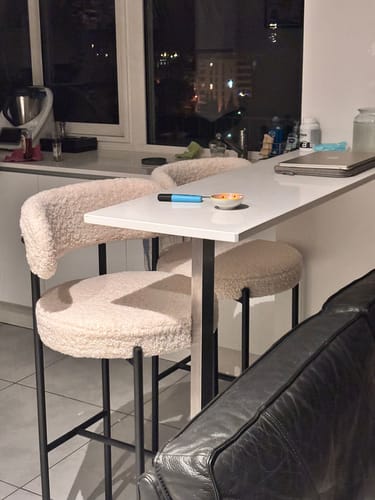 Customer photo review of LARS - Lot de 2 tabourets de bar en métal et bouclettes blanches