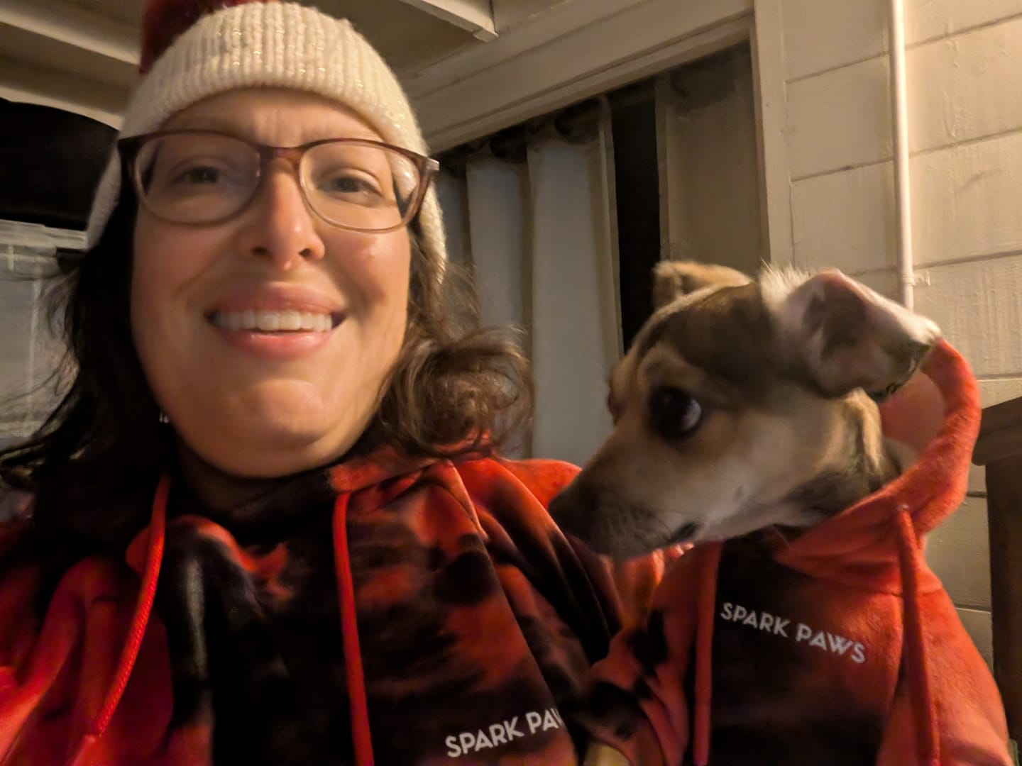 Customer photo review of Velvet Human Hoodie - Red & Black