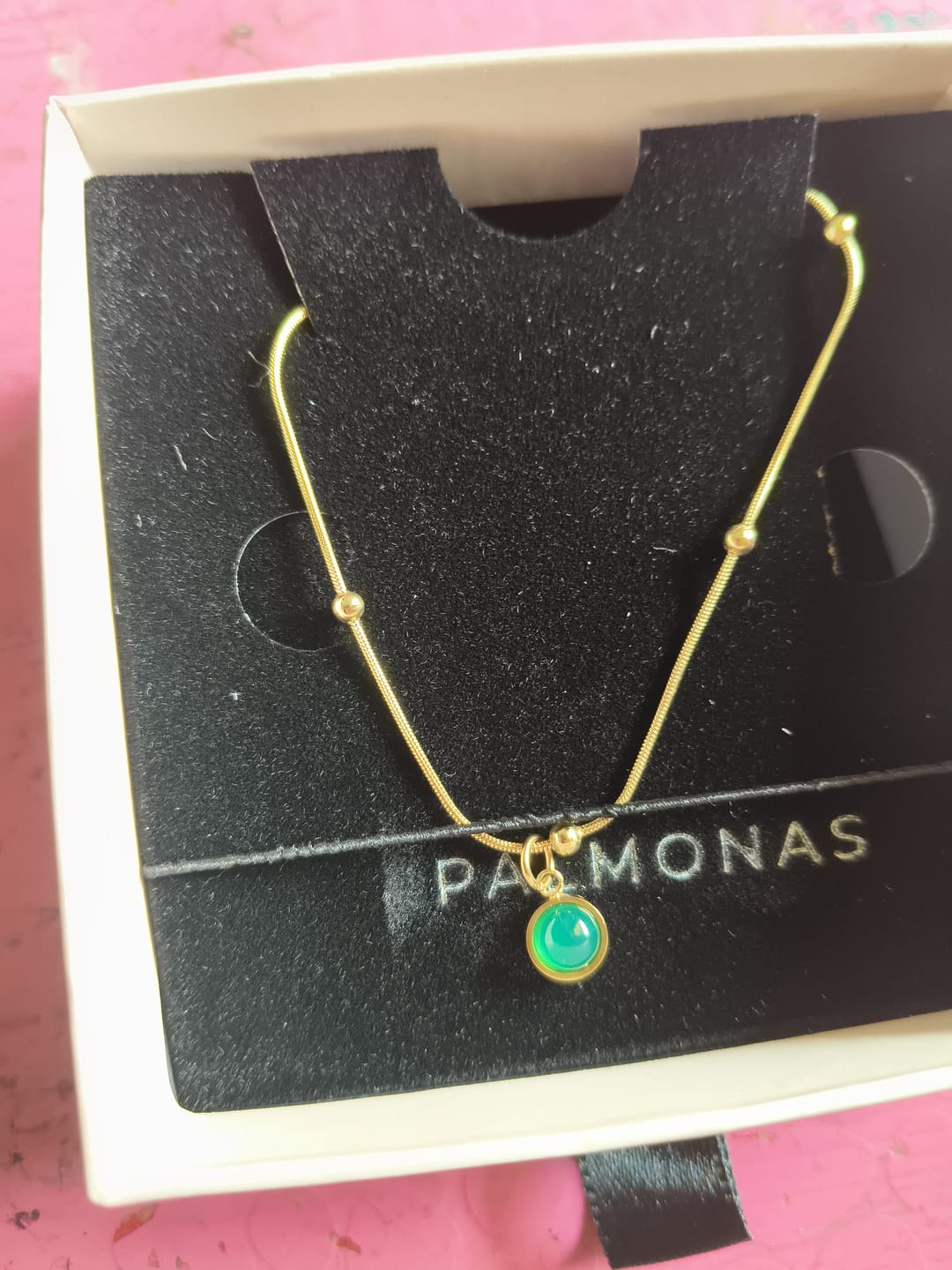 Customer photo review of Emerald Glow Pendant