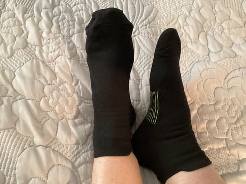 Customer photo review of Black Ankle Compression Socks