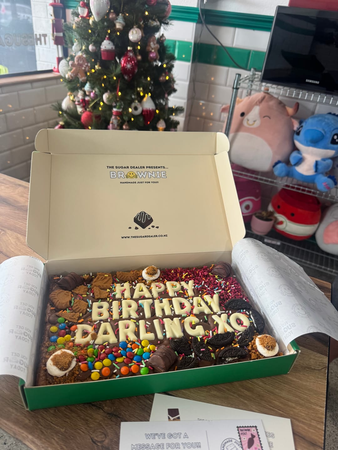 Customer photo review of Mega custom message loaded brownie