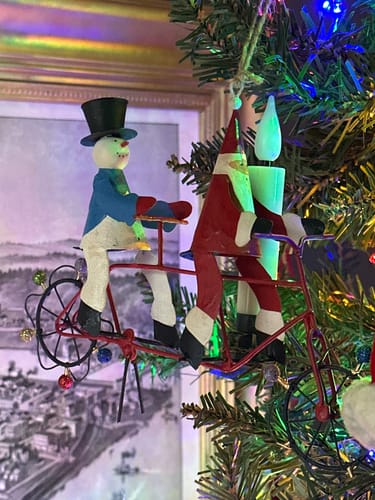 Customer photo review of Santa and Snowman Bike Ornament