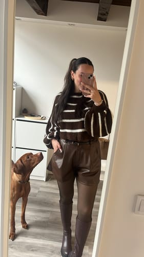 Customer photo review of Ava PU Shorts - Braun