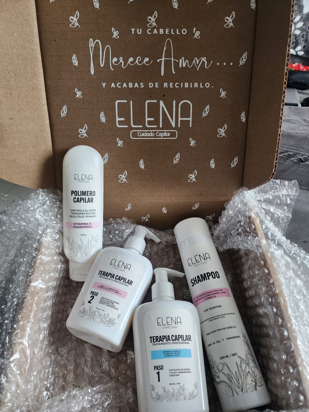 Customer photo review of 🥰 Reparador Total 2 en pasos+ Polimero+ Shampoo crecimiento