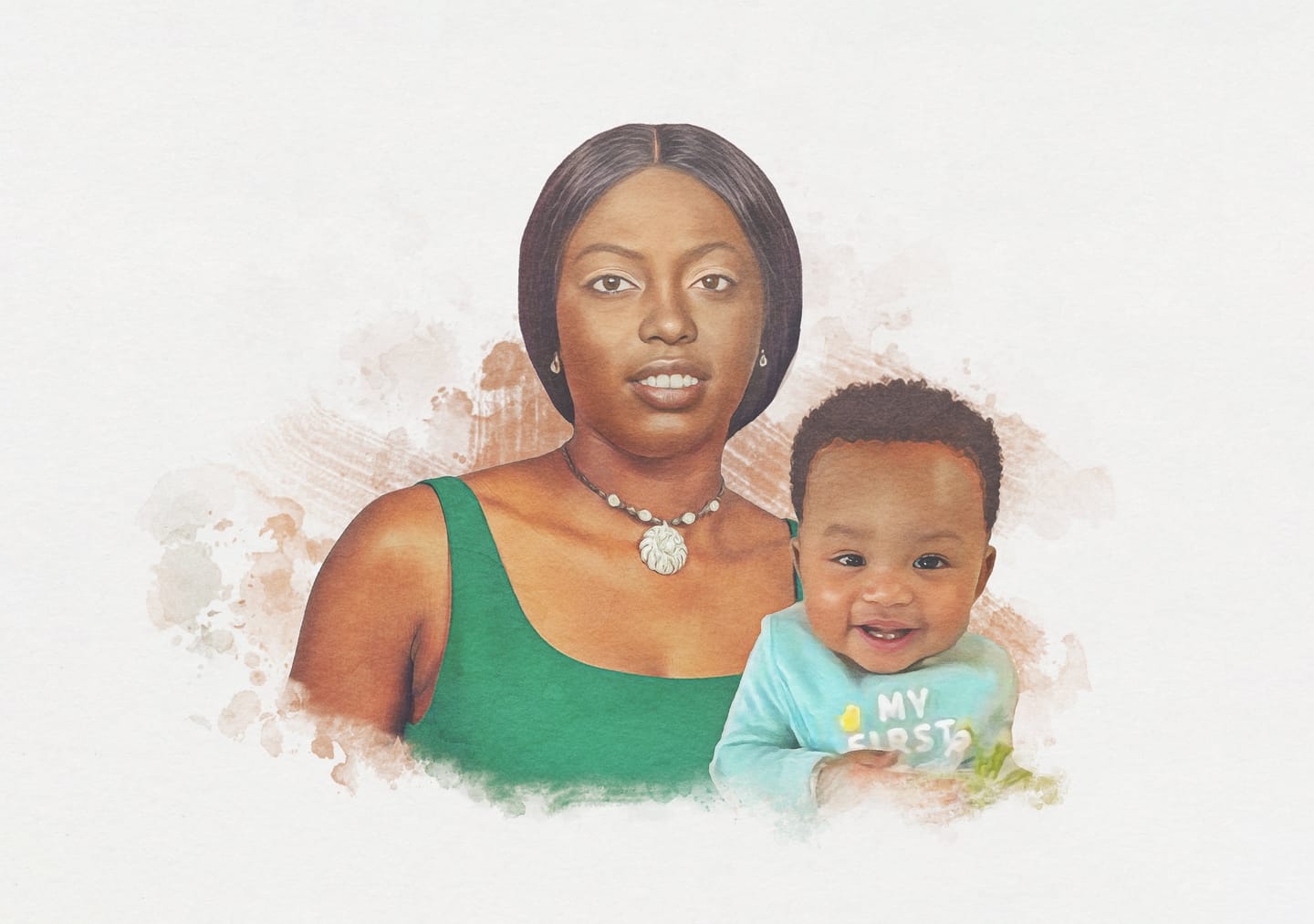 Customer photo review of Watercolor Memorial Portrait