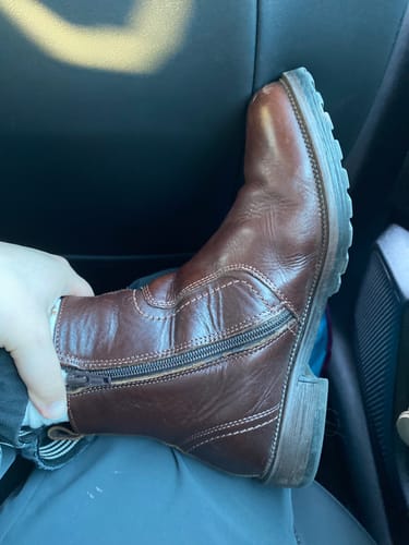 Customer photo review of Ashwicke Zip Ankle Boots Brown