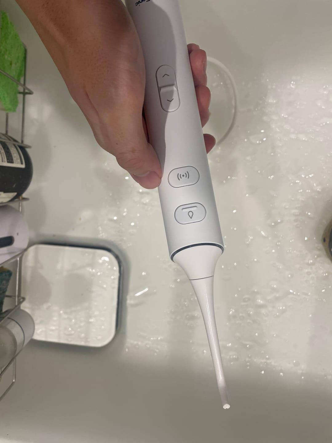 Customer photo review of 口腔洗浄器と音波振動の同時使用 Water Sonic ウォーターソニック 水流音波歯ブラシ本体