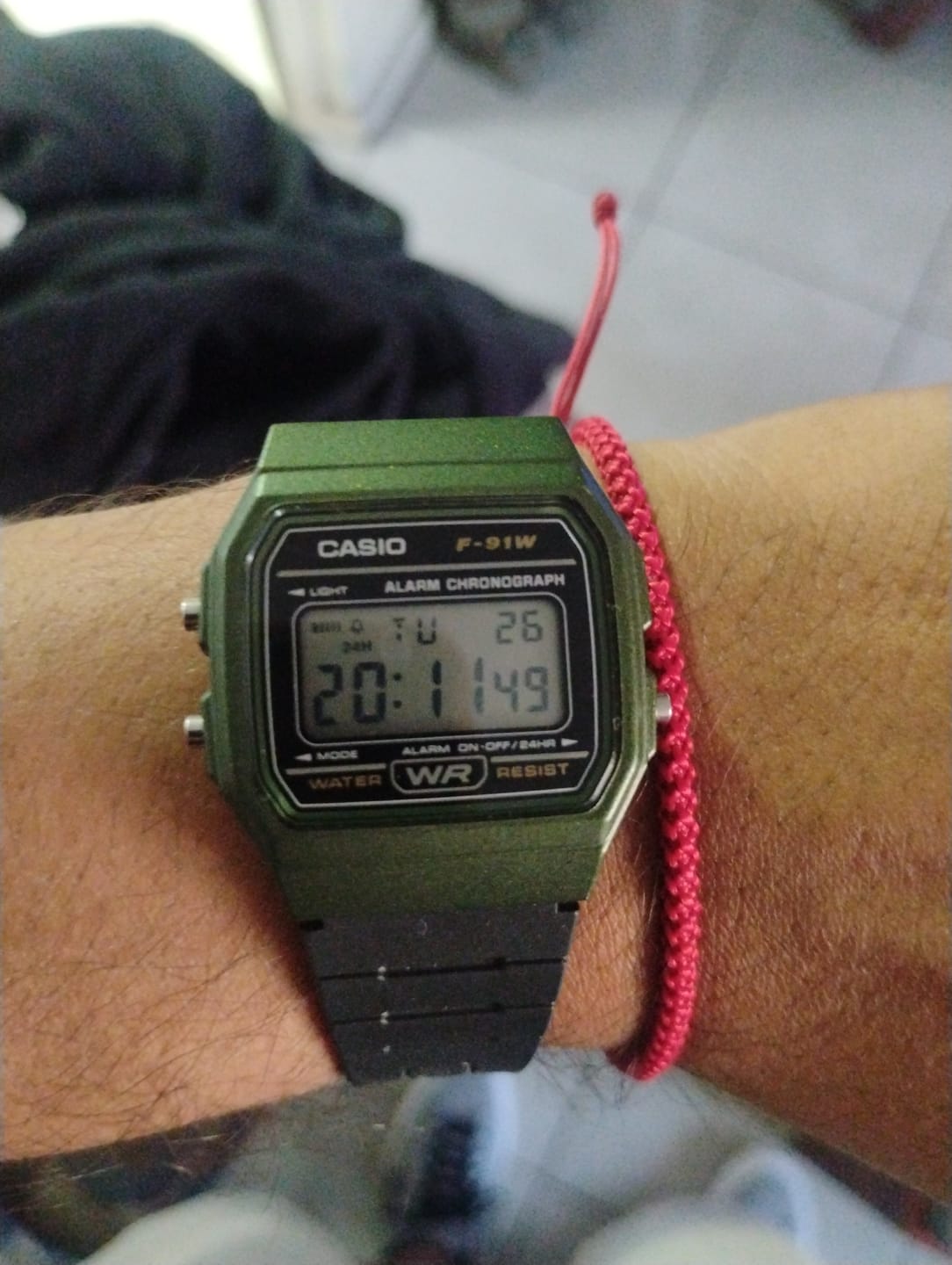 Customer photo review of Reloj Casio Vintage F-91WM-3ADF Verde/Negro
