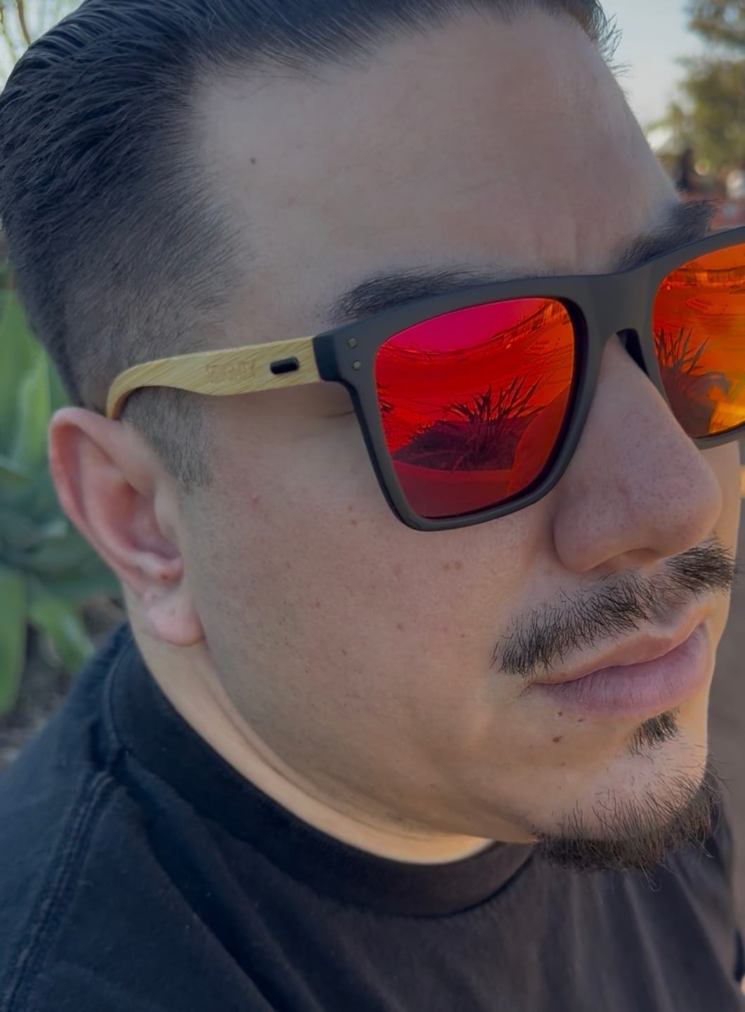 Customer photo review of 80Eighty® Polarized Bamboo Sunglasses - Red