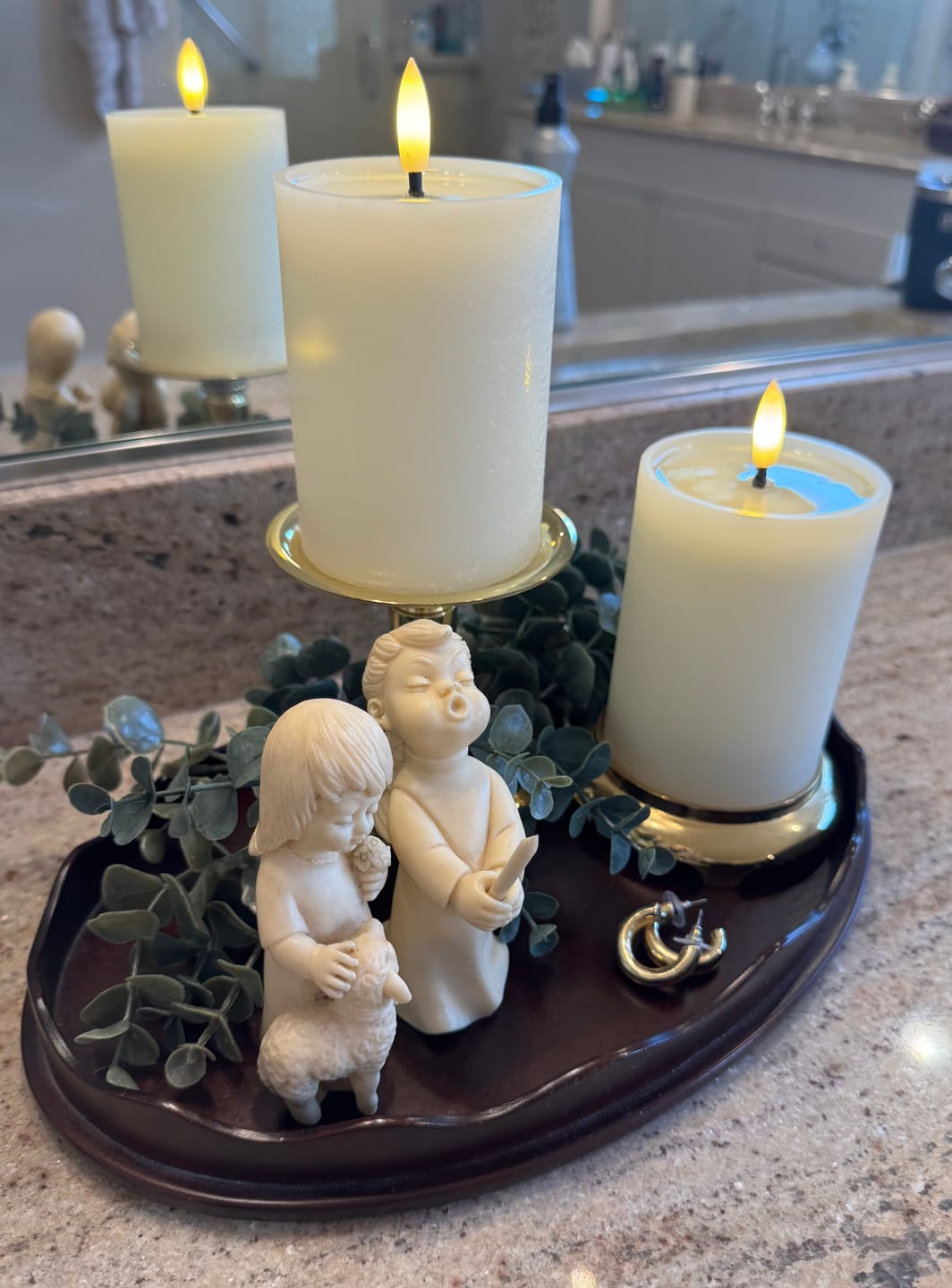 Customer photo review of Textured Ivory Melting Effect Flameless Candle