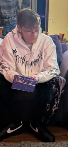 Customer photo review of Kingslayer Oversized Zip-up hoodie [DIVINE WHITE]
