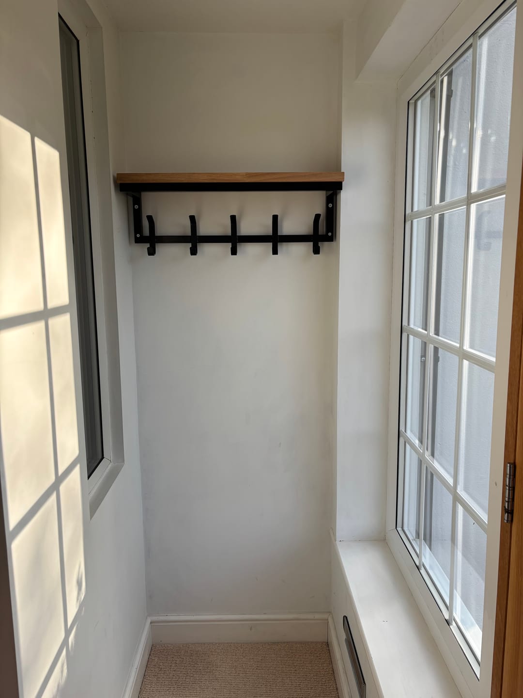 Customer photo review of Oak Shelf Coat Rack