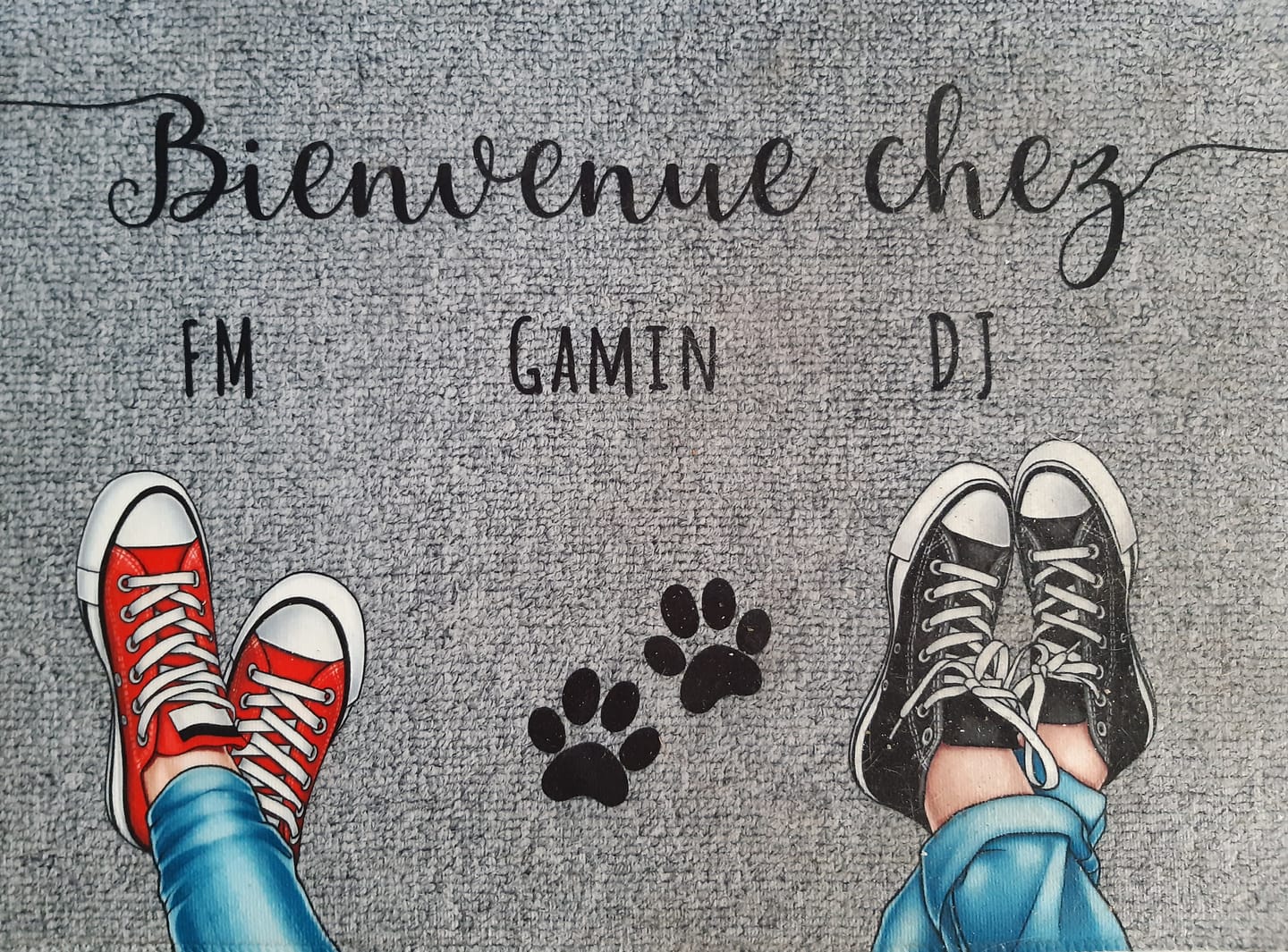 Customer photo review of Chaussures et pattes - Paillasson personnalisé