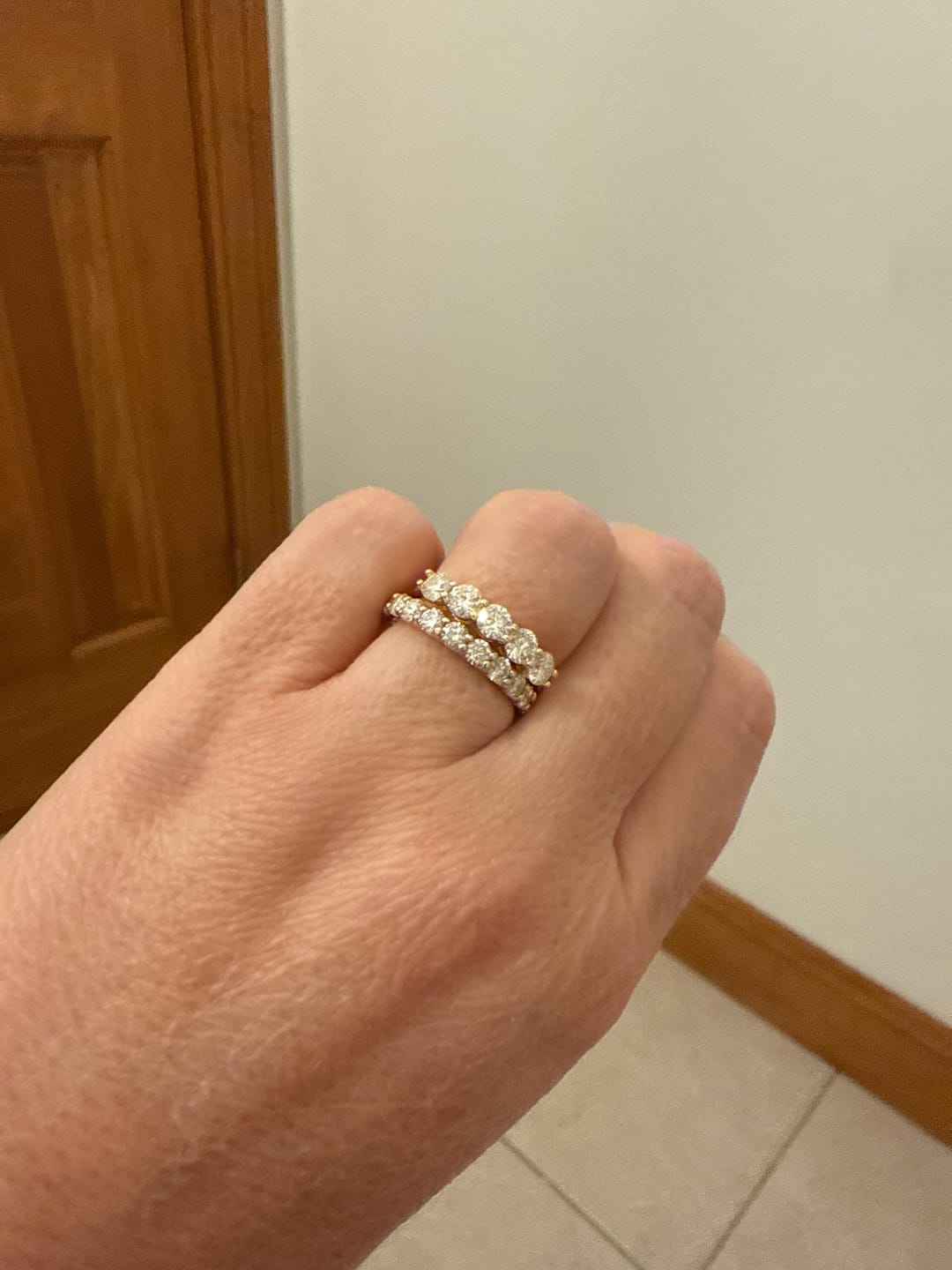 Customer photo review of 4mm Moissanite Half Eternity Ring