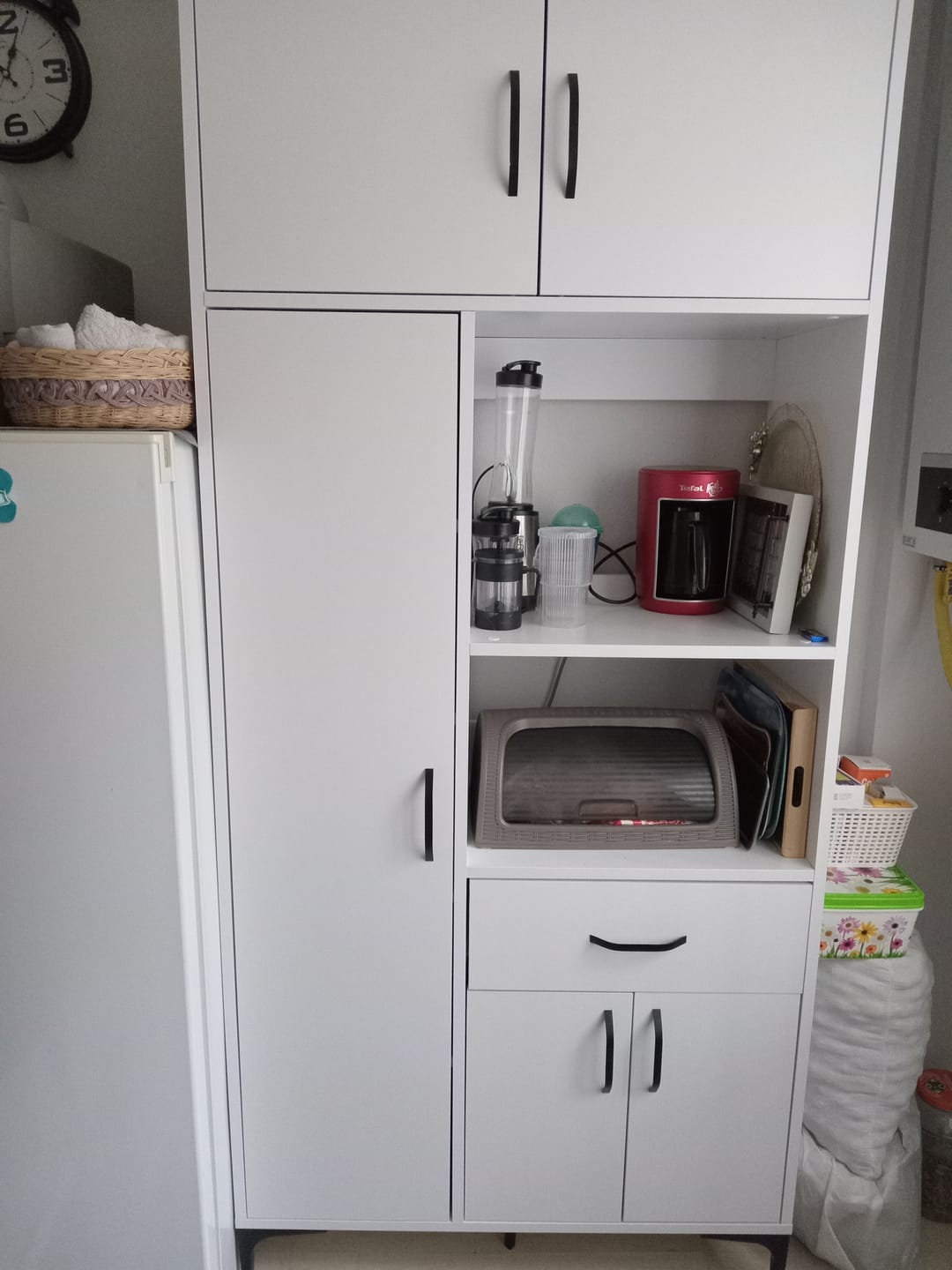Customer photo review of Rani JE165 Çok Amaçlı Dolap 5 Kapaklı 1 Çekmeceli Kiler Mutfak Dolabı Beyaz