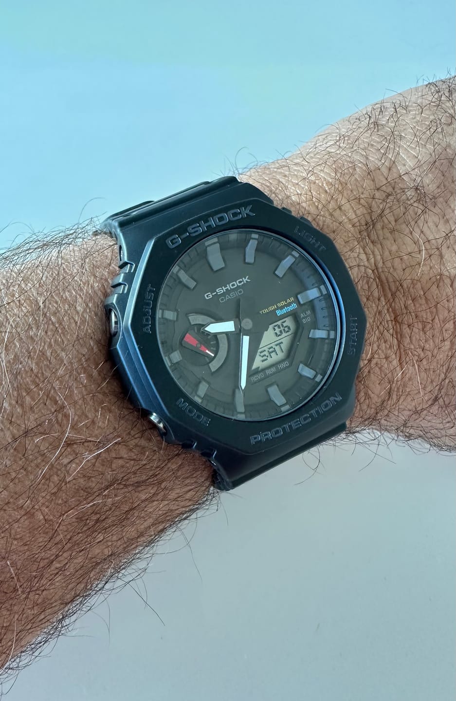 Customer photo review of Casio Men's Analog Digital Watch - G-Shock 2100 Series Alarm Resin Strap | GAB2100-1A