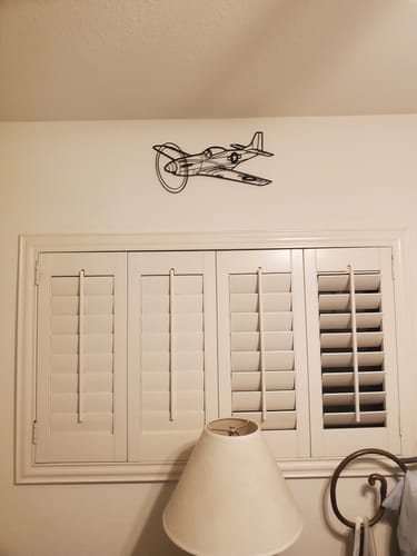 Customer photo review of P-51 Mustang Silhouette Metal Wall Art