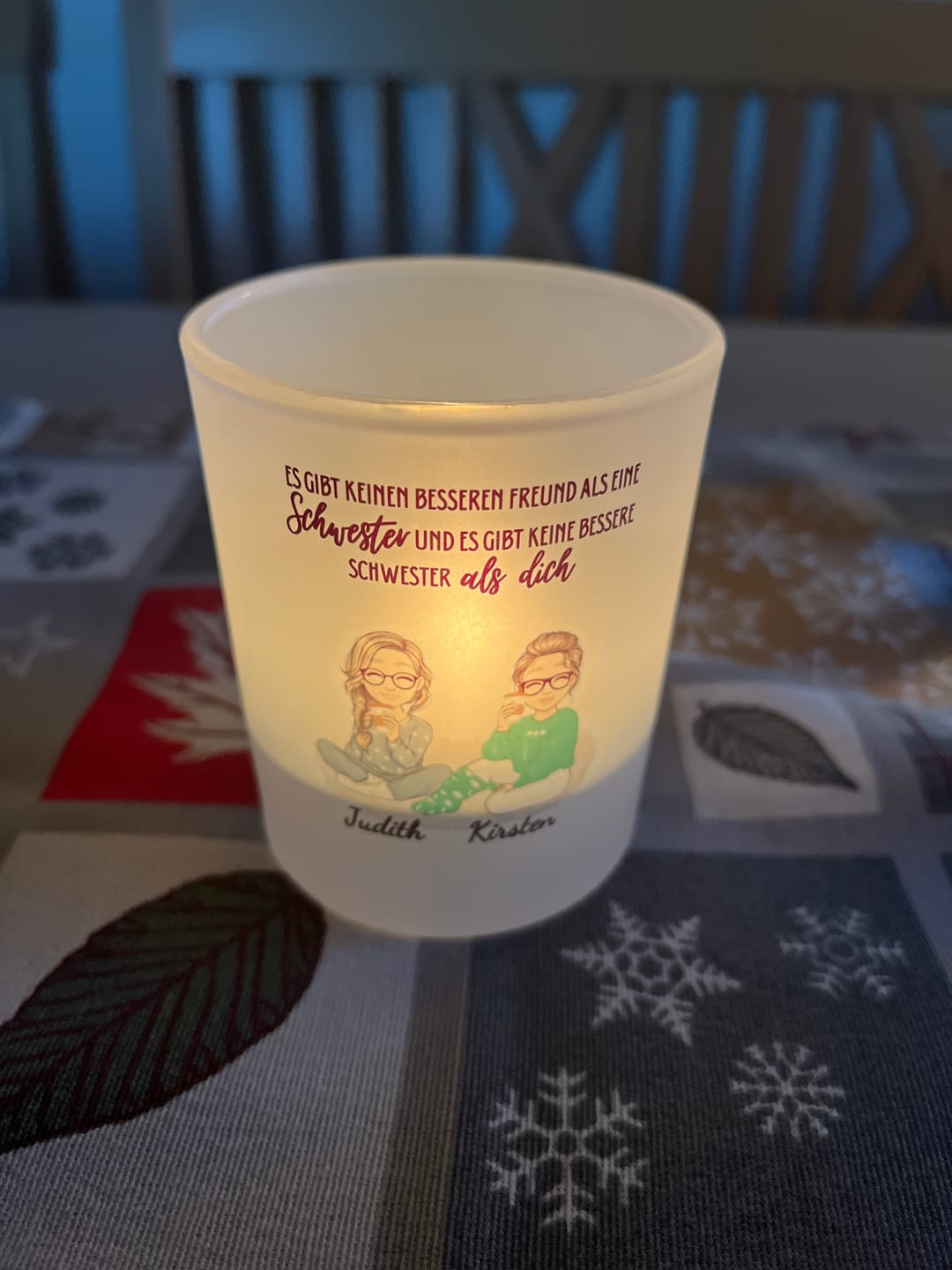 Customer photo review of Herzensmenschen - Personalisiertes Teelicht