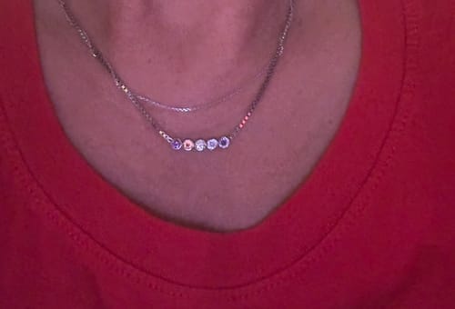 Customer photo review of Birthstone Necklace with Box Chain