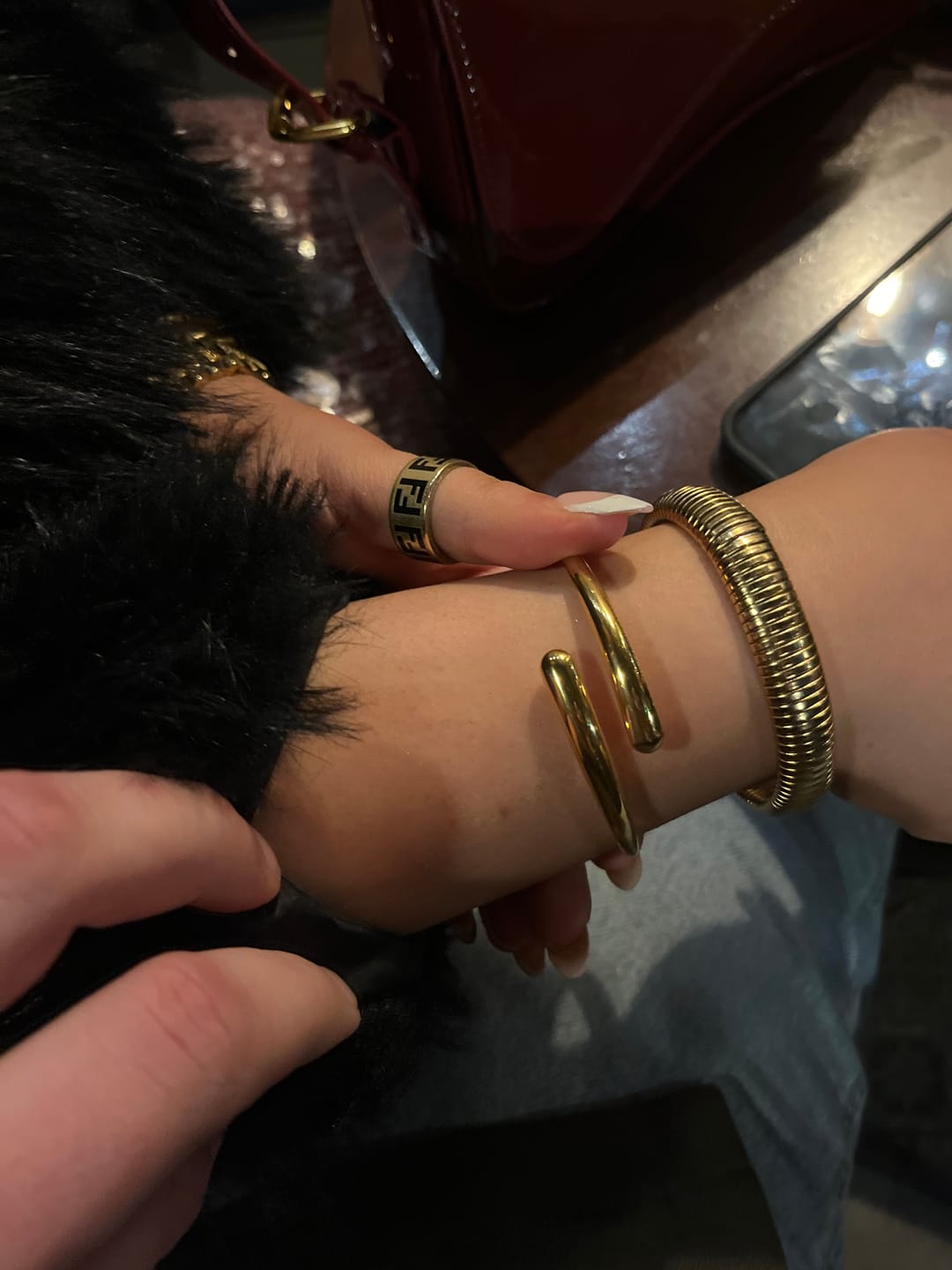 Customer photo review of Dome Cuff Bracelet Gold