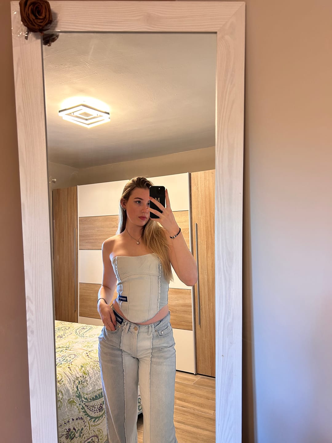 Customer photo review of REWORKED DENIM CORSET