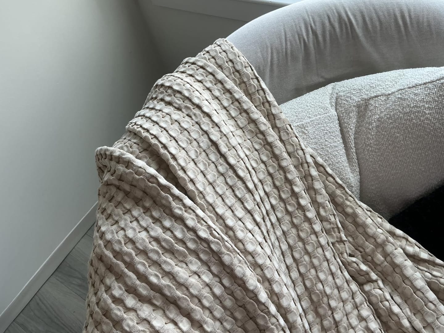 Customer photo review of Breeze Waffle Blanket