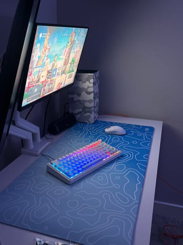 Customer photo review of Icy Cyan Topo Mousepad