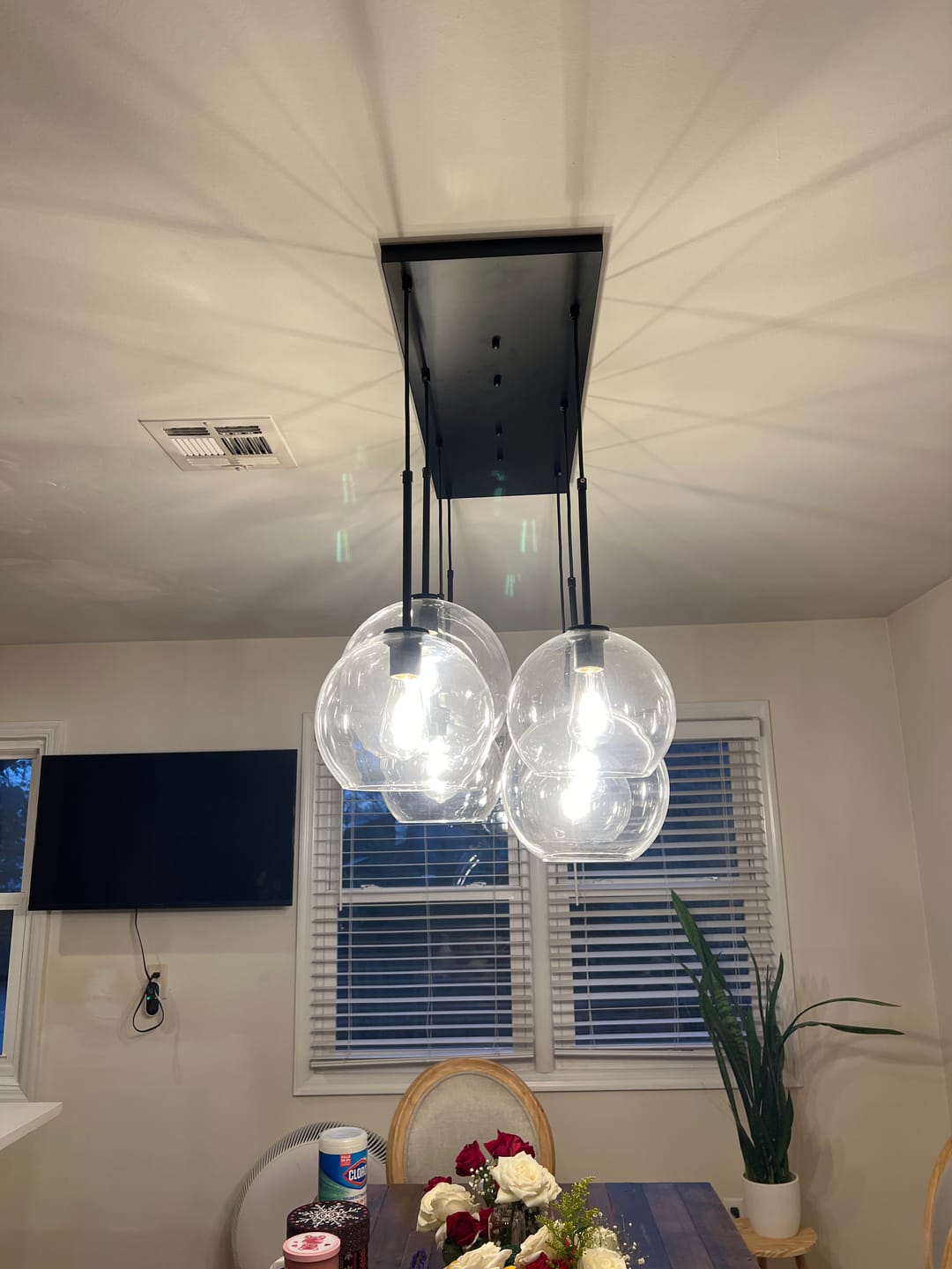 Customer photo review of Globe Cluster Kitchen Island Pendant Light
