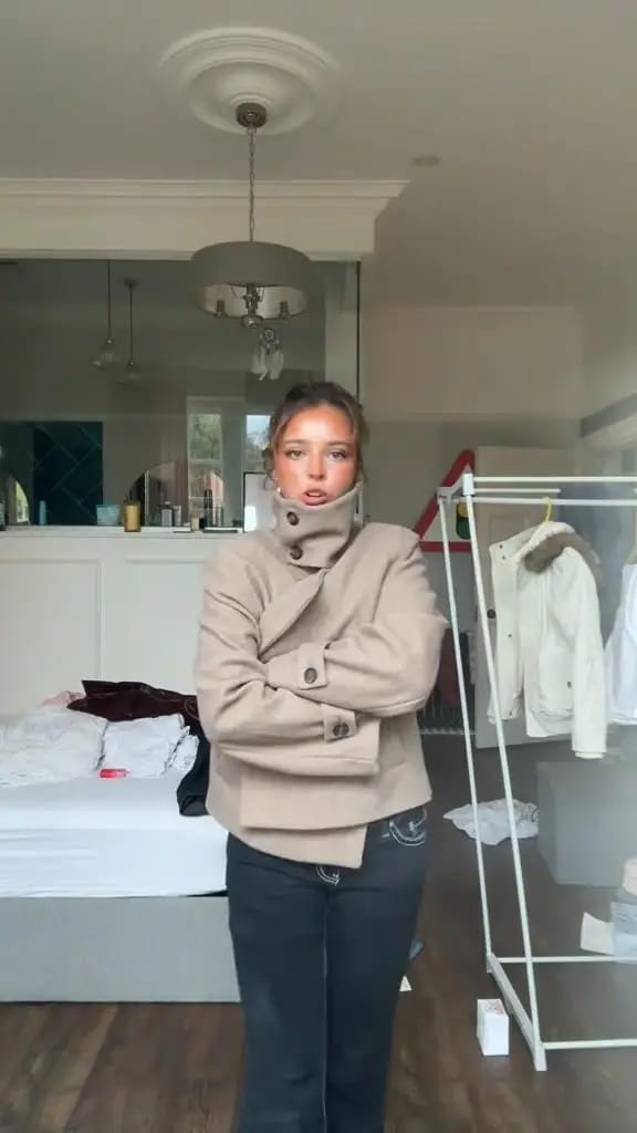 Customer photo review of Cardi Jacket with Stand Collar